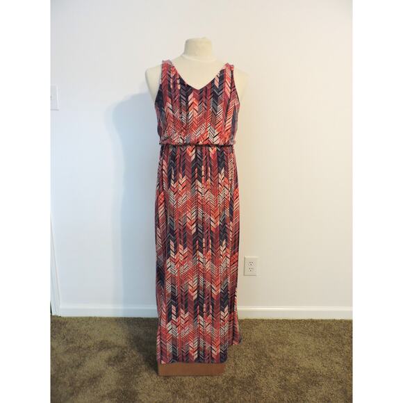 Faded Glory Chevron Sleeveless Maxi Dress - Size Large - Picture 1 of 5